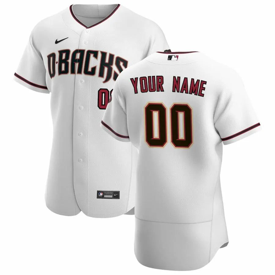 D-backs White Custom Jersey
