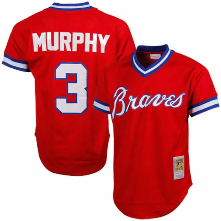 Murphy Braves Red Throwback Jersey