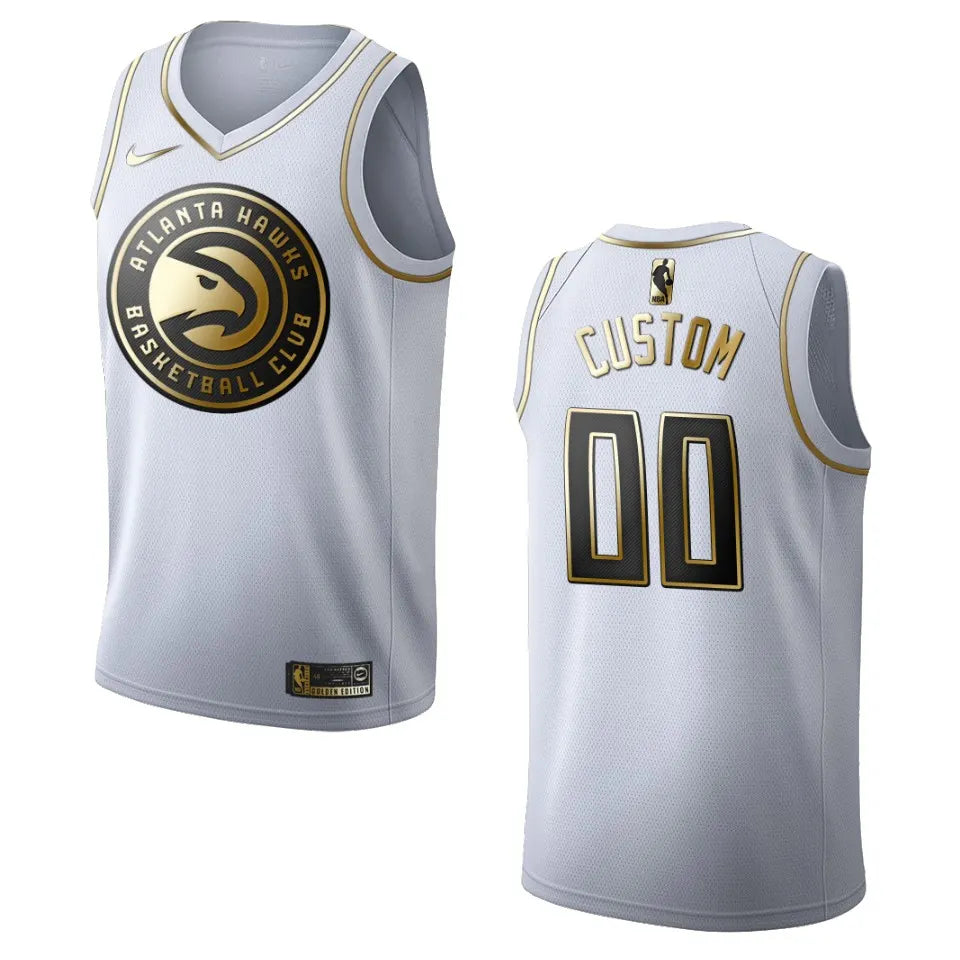 nike Hawks White Custom Jersey
