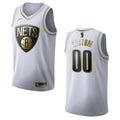 Nets White Custom Jersey Golden Edition
