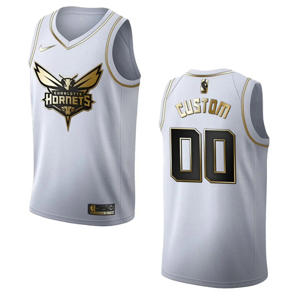 Hornets White Custom Jersey