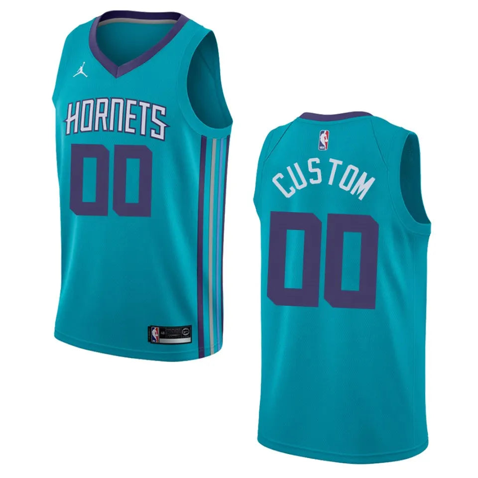 Jordan Hornets Teal Custom Jersey