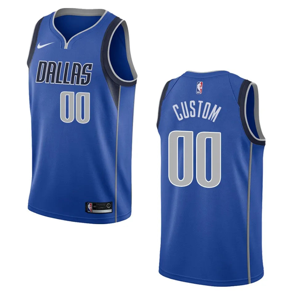 nike icon Mavericks Blue Custom Jersey