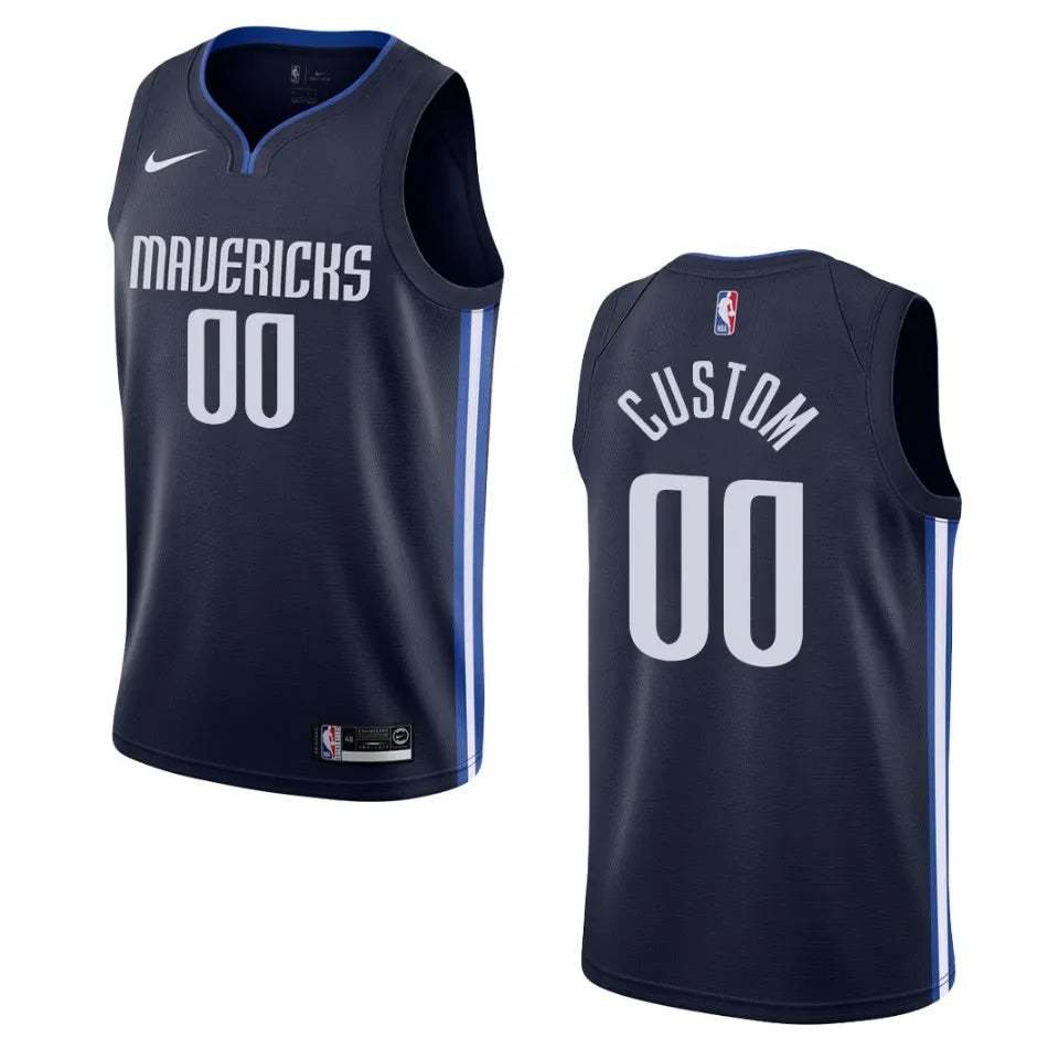 nike Mavericks Navy Custom Jersey