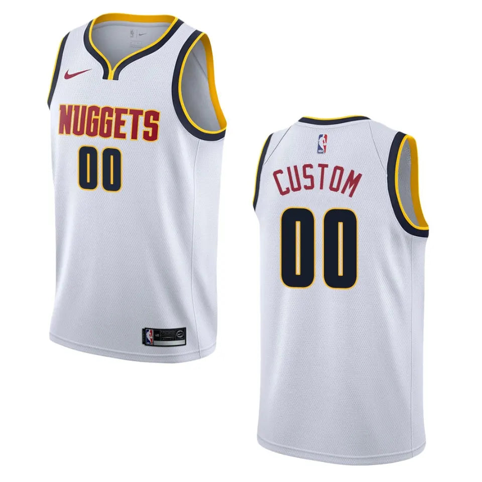 nike Nuggets White Custom Jersey