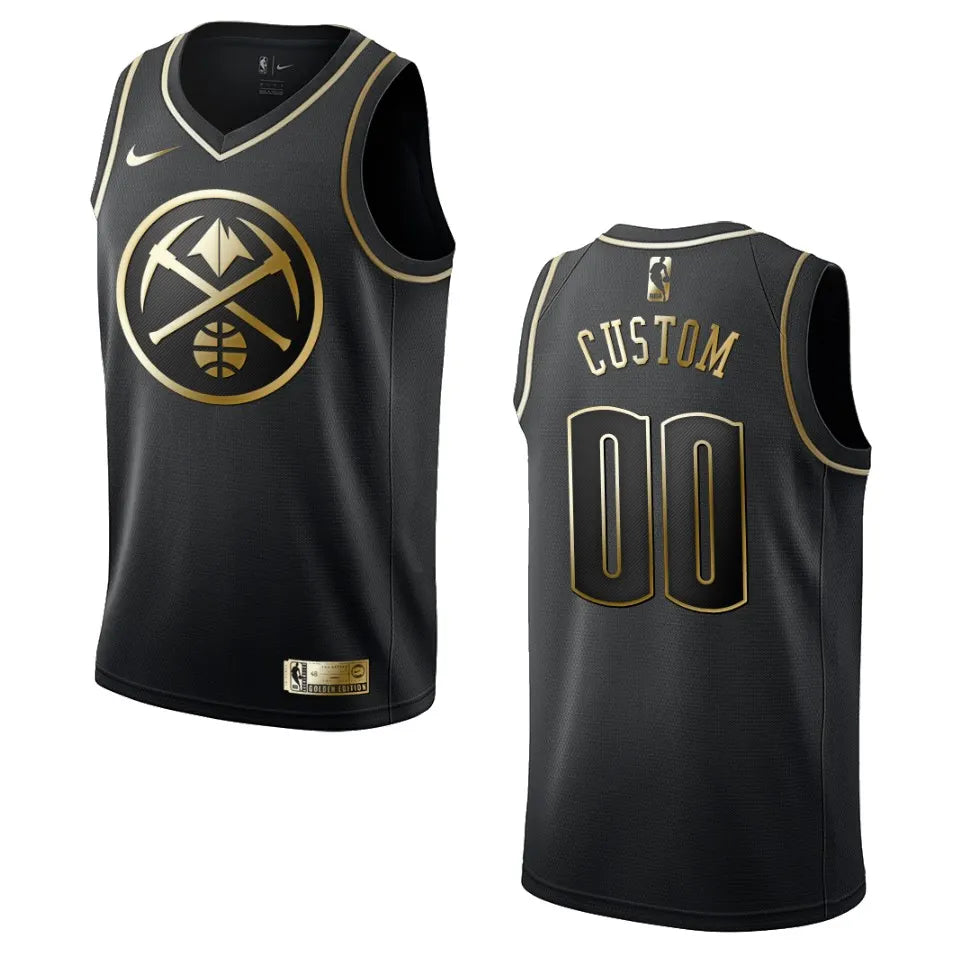 Nuggets Black Gold Custom Jersey