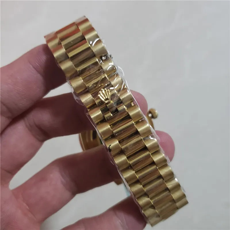 Rolex Silver Diamond Gold Watch - Hình 3