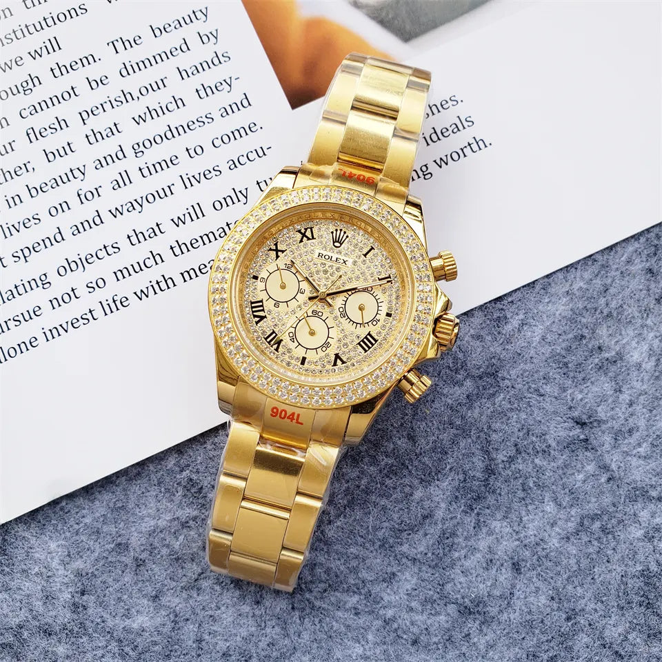 Rolex Gold Diamond Pave - Hình 2