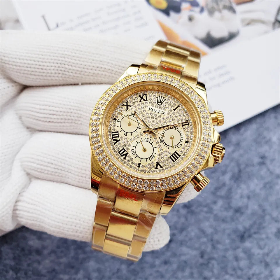 Rolex Gold Diamond Pave - Hình 4