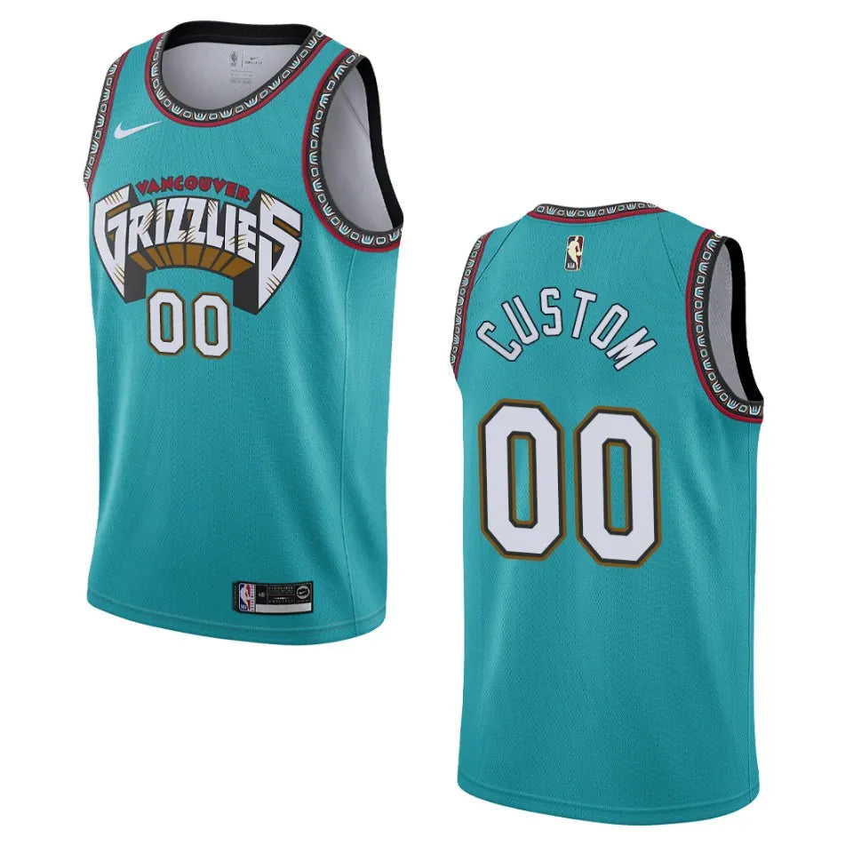Grizzlies Teal Custom Jersey
