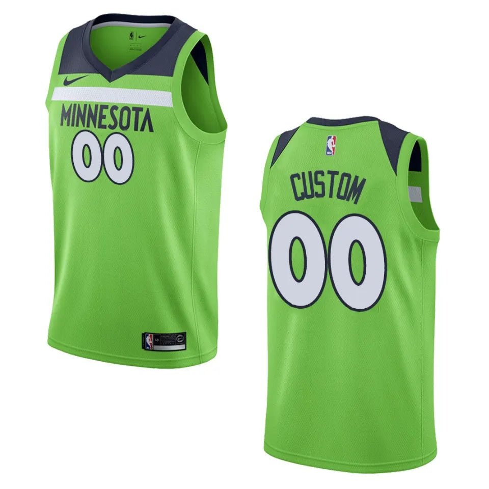 nike Timberwolves Green Custom Jersey
