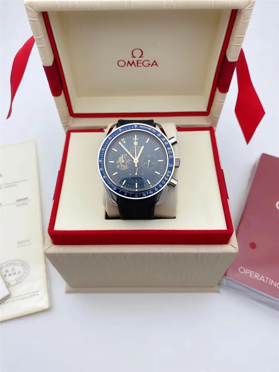 Omega Blue Gold Leather - Hình 2