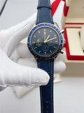 Omega Blue Gold Leather