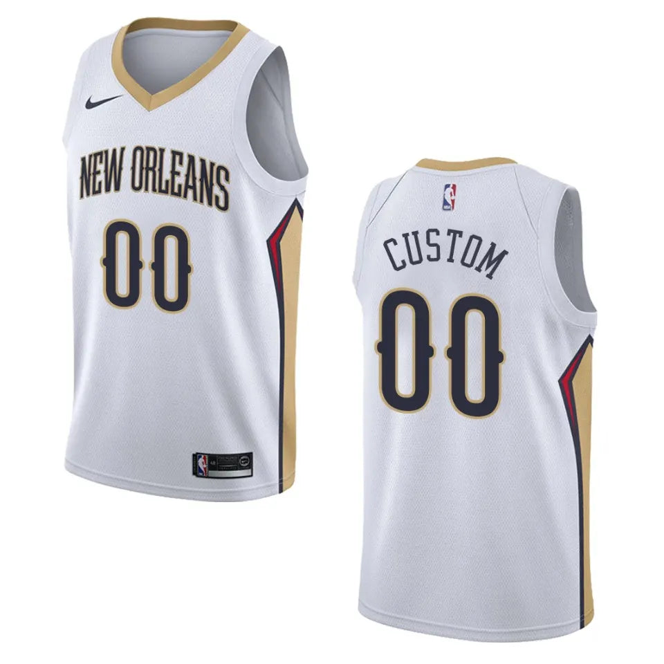 Pelicans White Custom Jersey nike association