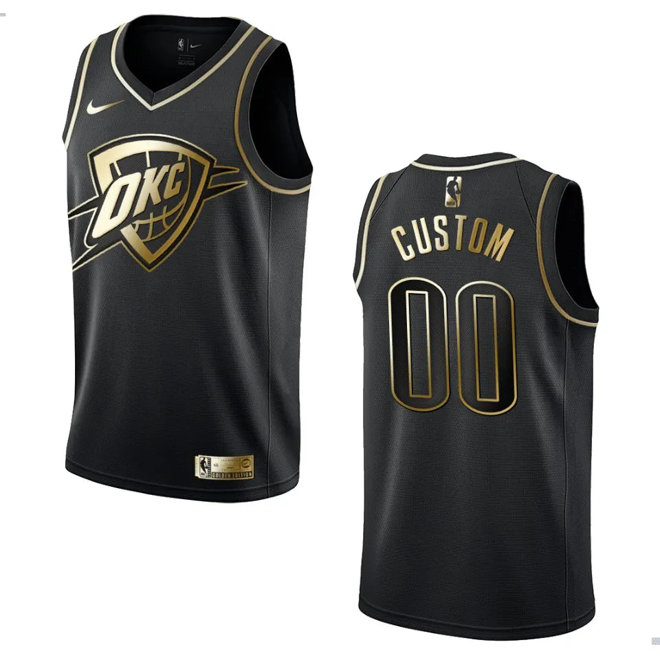 OKC Thunder Black Custom Jersey