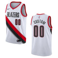 nike association Blazers White Custom Jersey