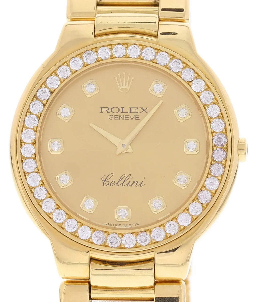 Rolex Cellini Gold Diamond Bezel - Hình 4