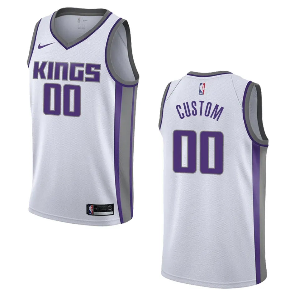 nike association Kings White Custom Jersey