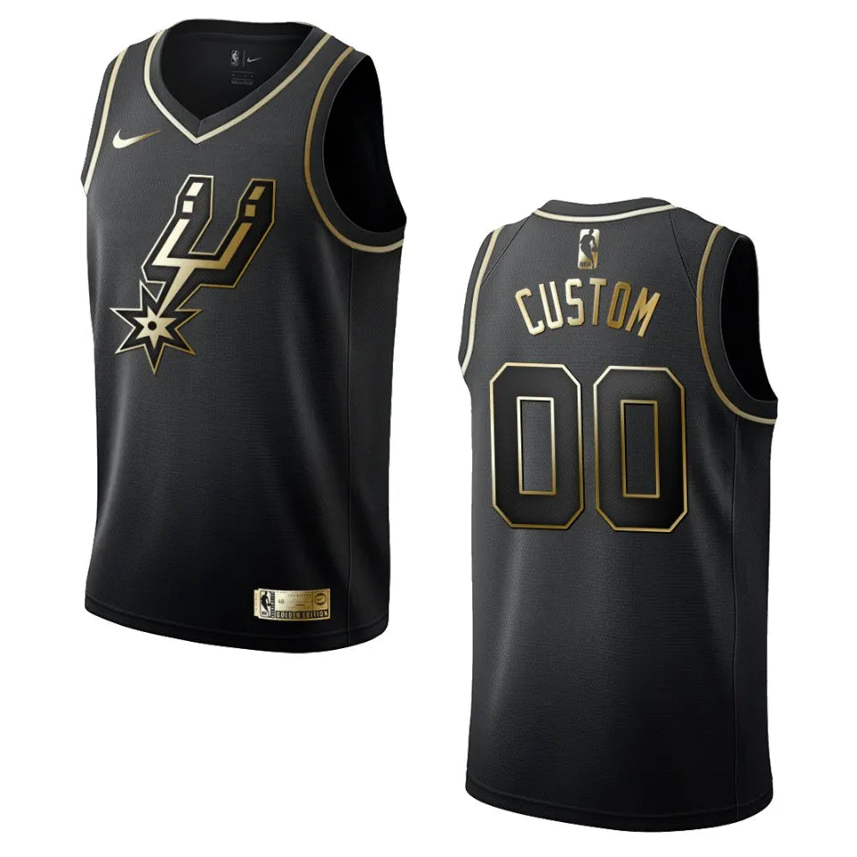 Spurs Custom Black Jersey