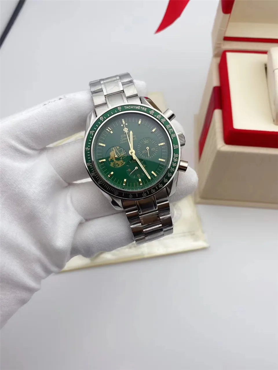 speedmaster Omega Green Dial Steel