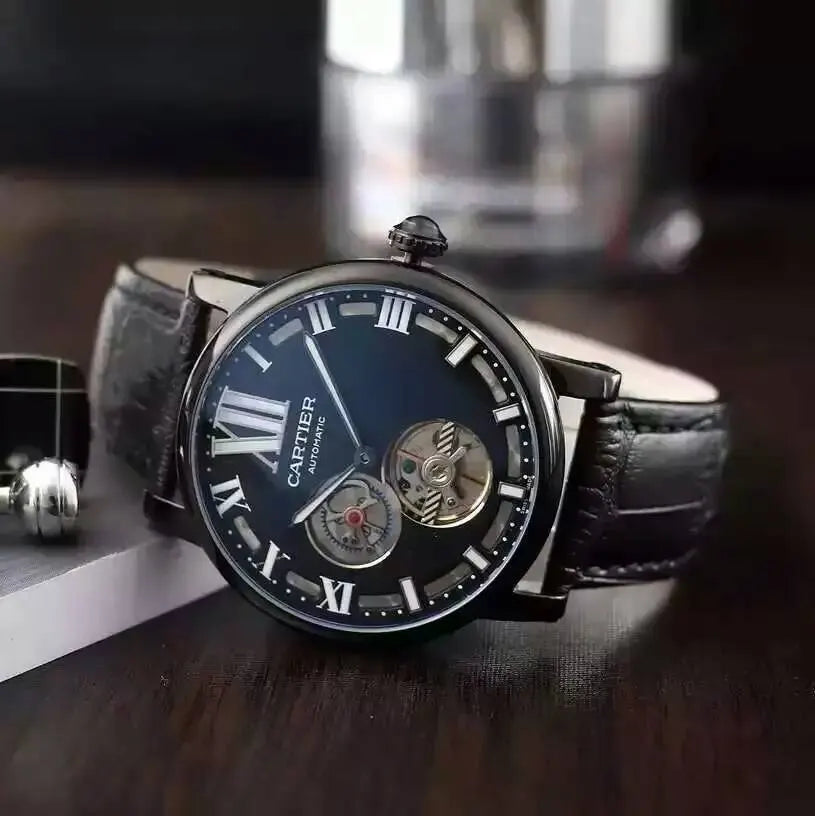 Cartier Black Leather Automatic - Hình 3
