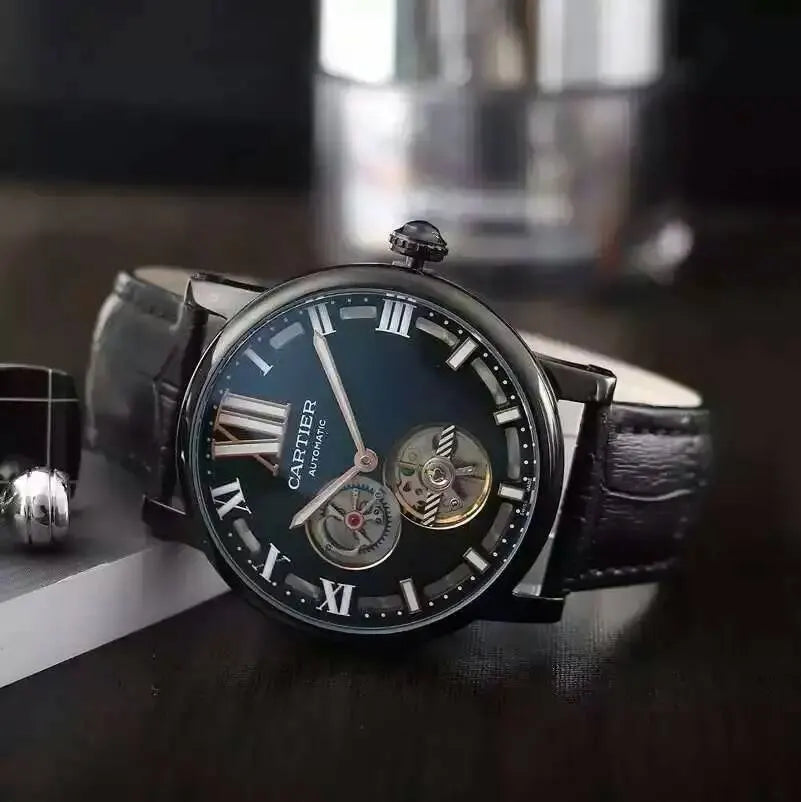 Cartier Black Leather Automatic