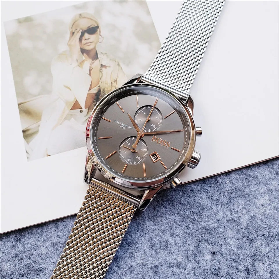BOSS Gray Dial Chronograph - Hình 3