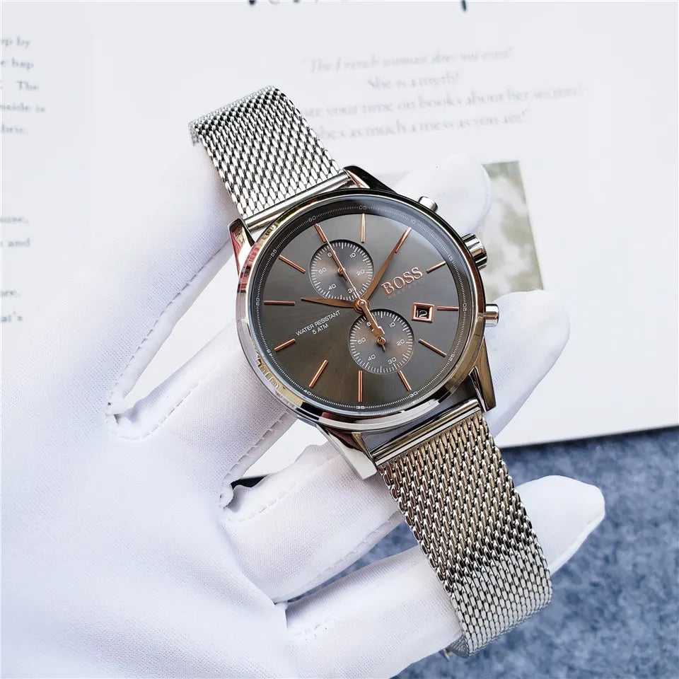 BOSS Gray Dial Chronograph - Hình 10