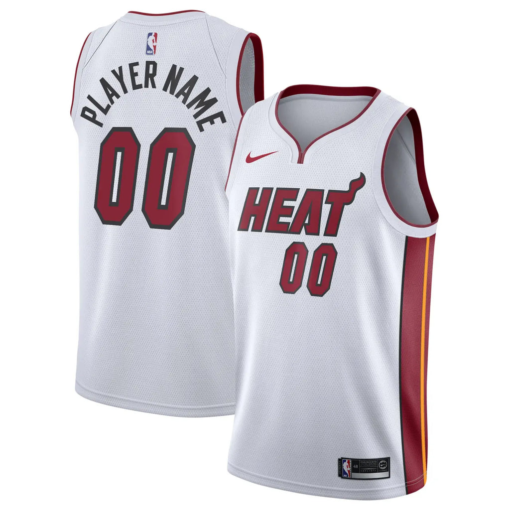 nike miami Heat White Custom Jersey