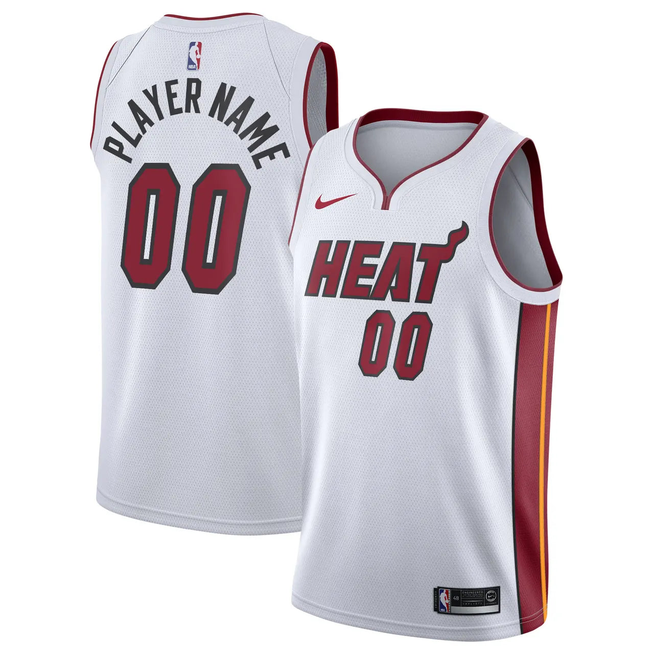 nike miami Heat White Custom Jersey