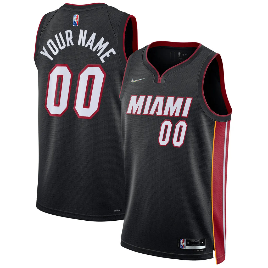 nike Miami Heat Black Custom Jersey - Hình 2