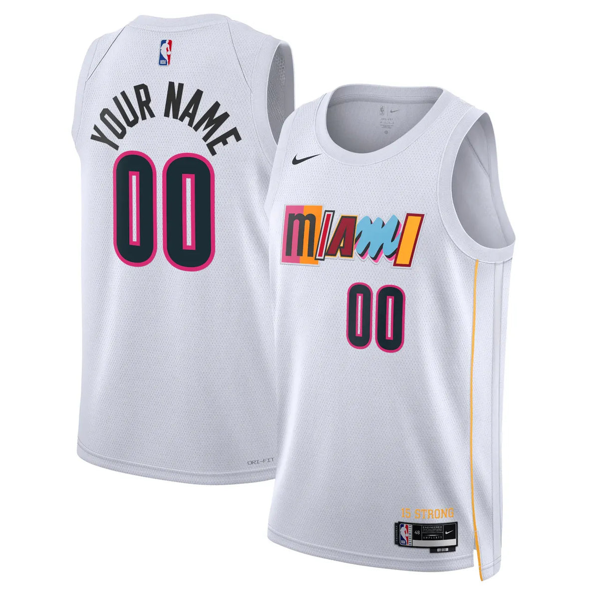 Miami Heat White Custom Jersey - Hình 2