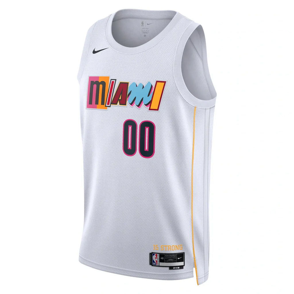 Miami Heat White Custom Jersey - Hình 3