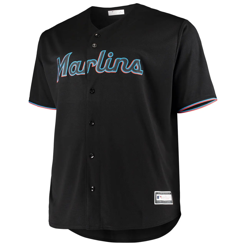 majestic Marlins Black Alternate Jersey - Hình 2