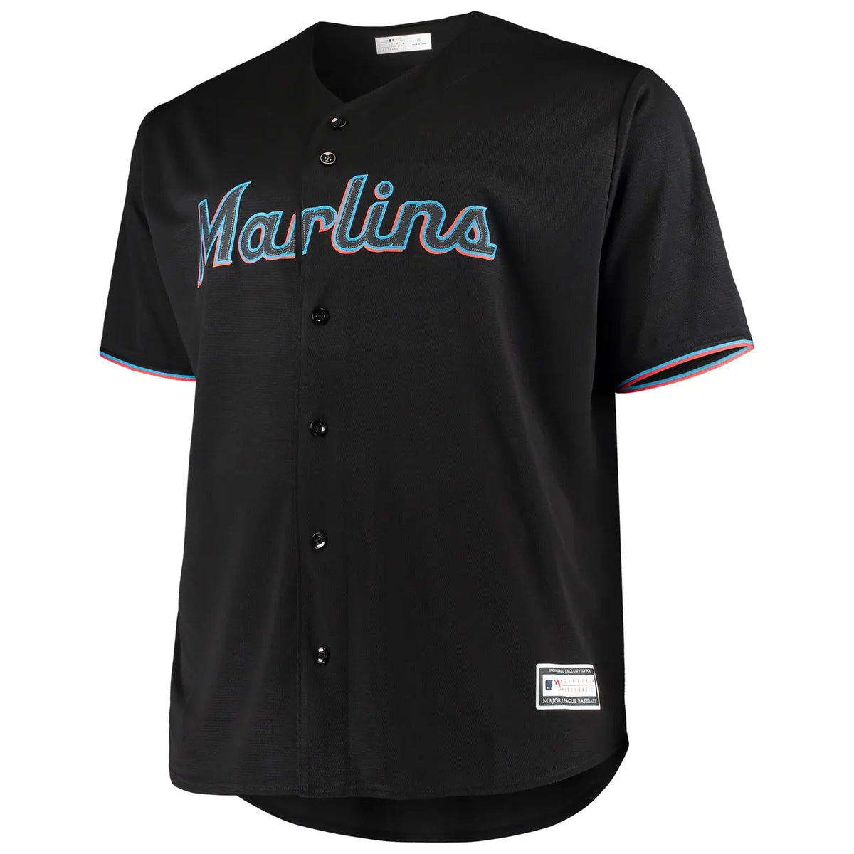 majestic Marlins Black Alternate Jersey - Hình 2