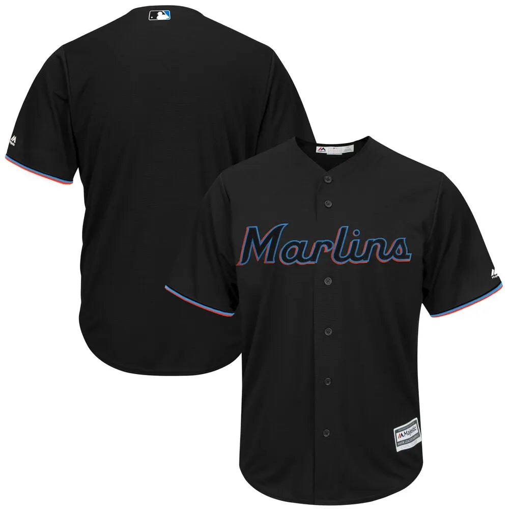 Majestic Marlins Black Jersey