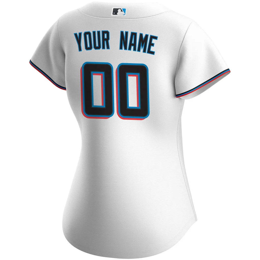nike Marlins White Custom Jersey - Hình 4
