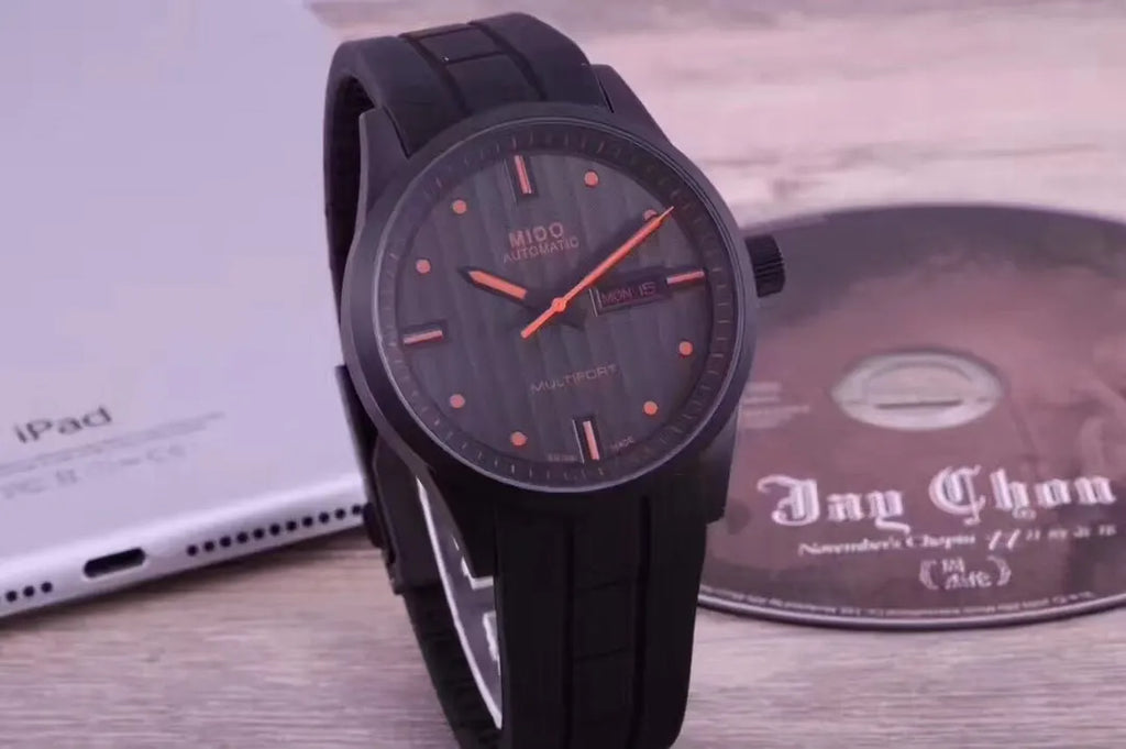 Mido Black Rubber Automatic Watch - Hình 4
