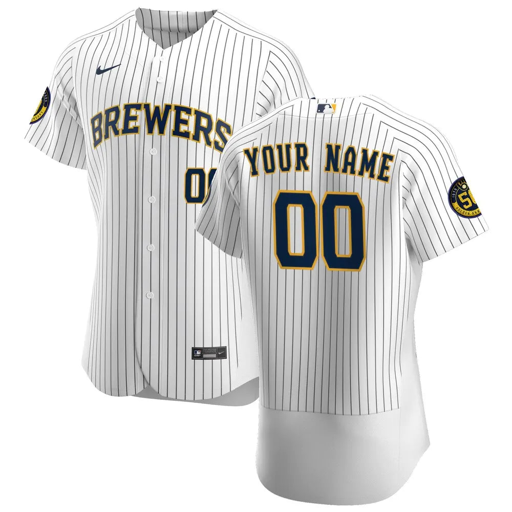 Brewers Pinstripe Custom Jersey