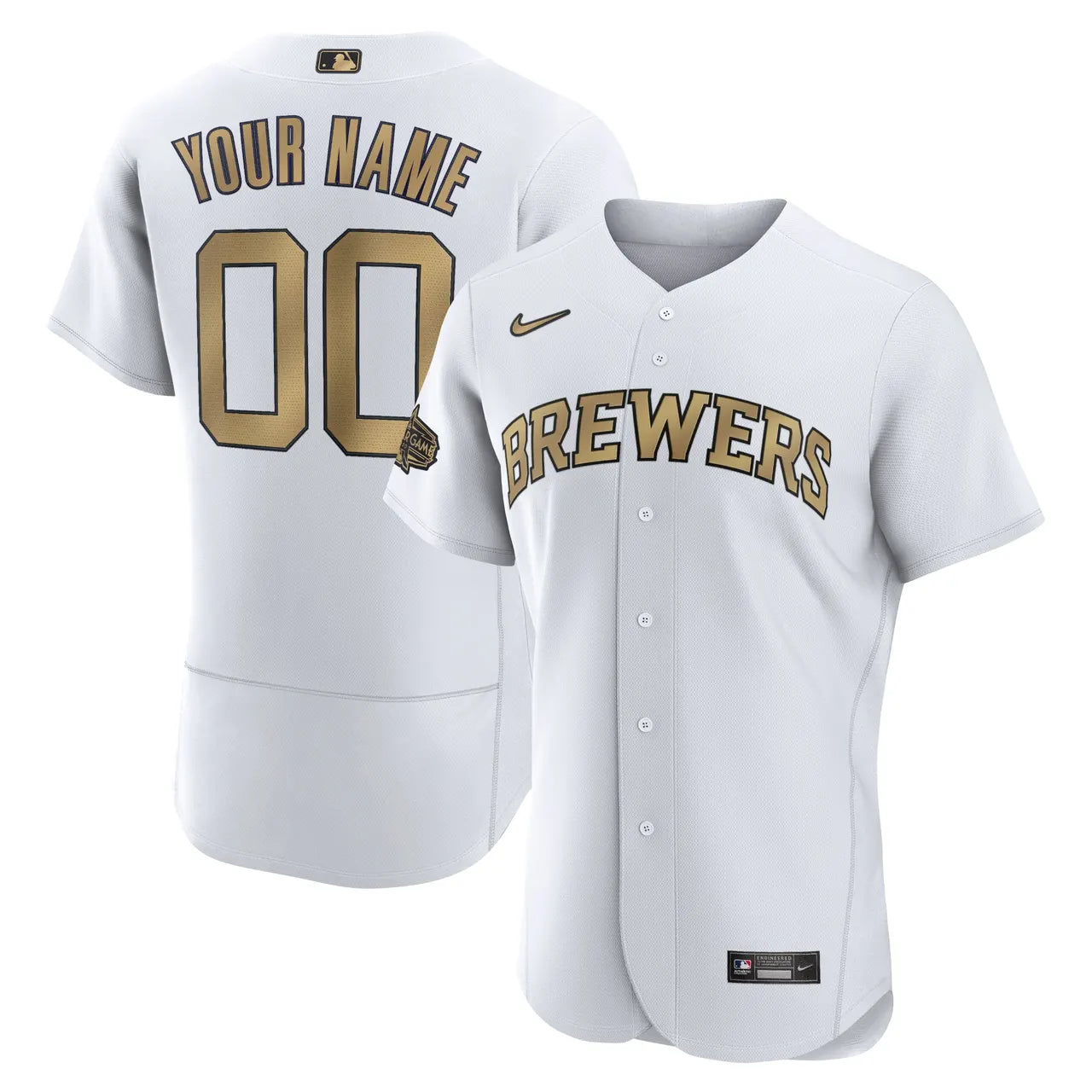 Brewers Gold Trim Custom Jersey