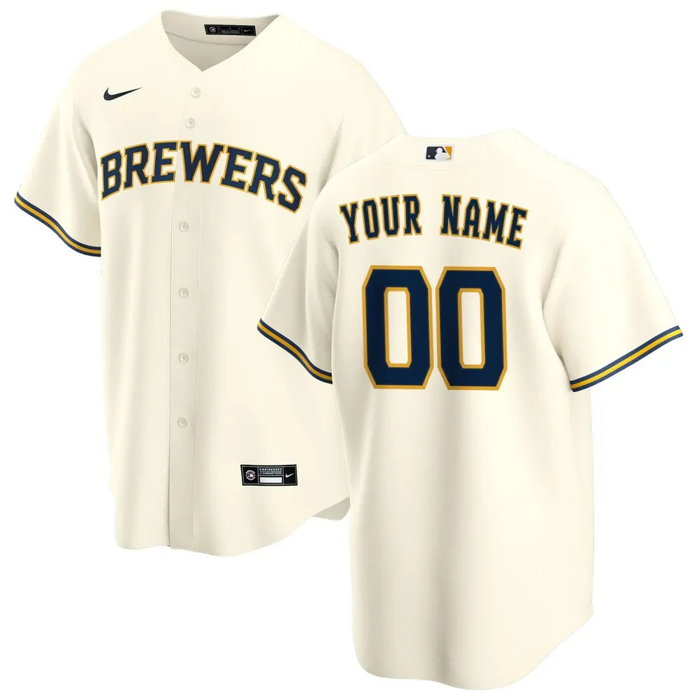 Brewers Cream Custom Jersey nike mlb