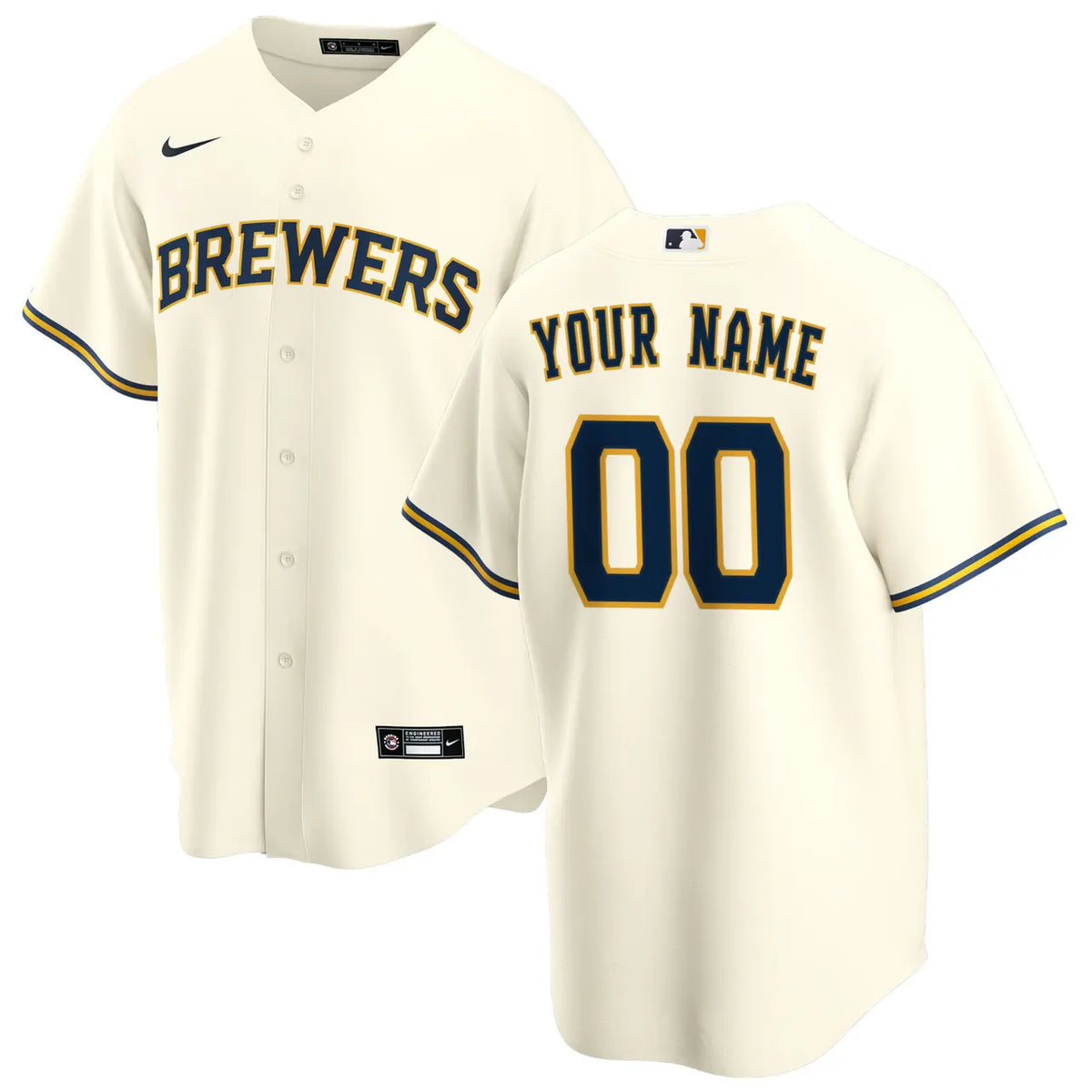 Brewers Cream Custom Jersey nike personalize