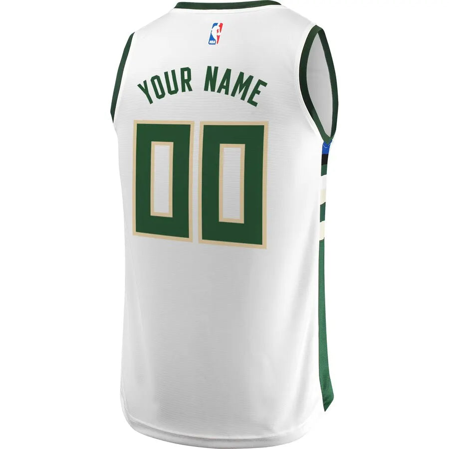 personalize Fanatics Bucks White Custom Jersey - Hình 3