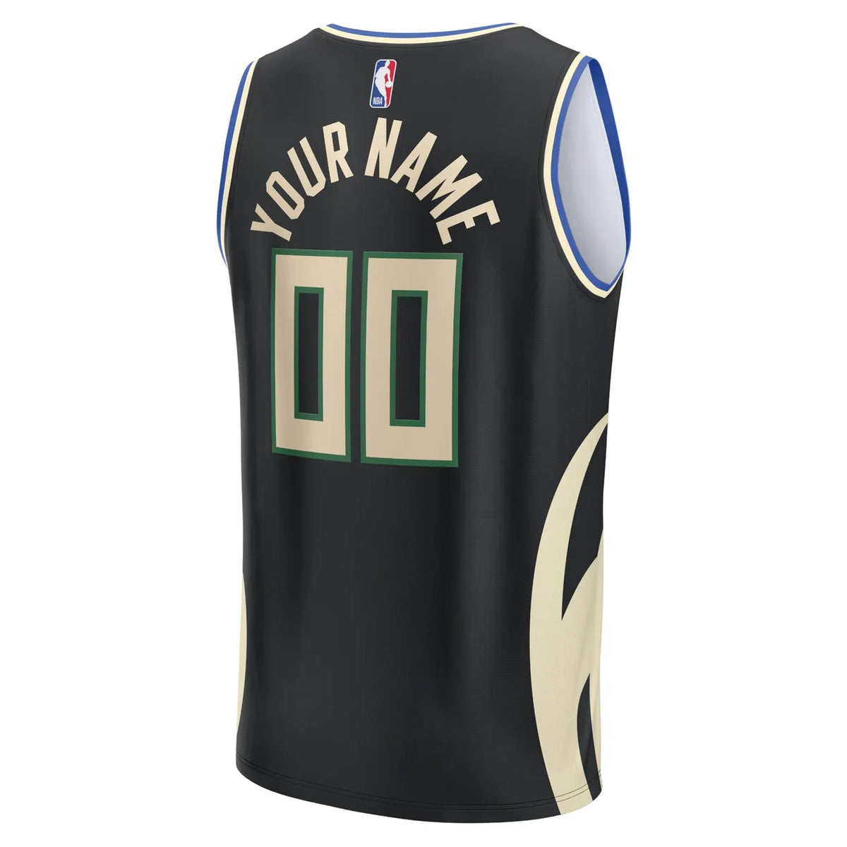 statement Fanatics Bucks Black Custom Jersey - Hình 4