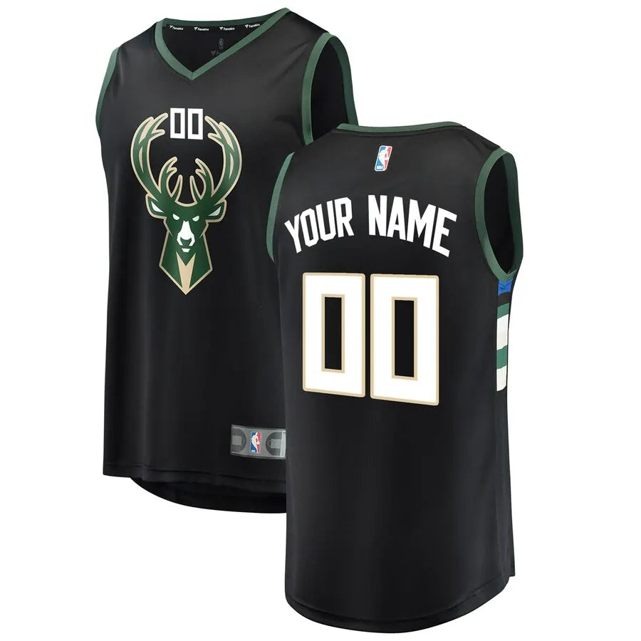 Bucks Black Custom Jersey fanatics