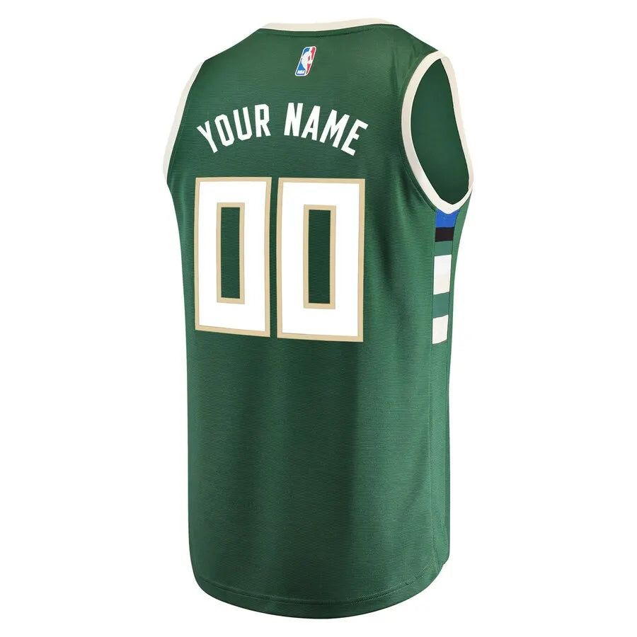 fanatics Bucks Green Custom Jersey - Hình 3