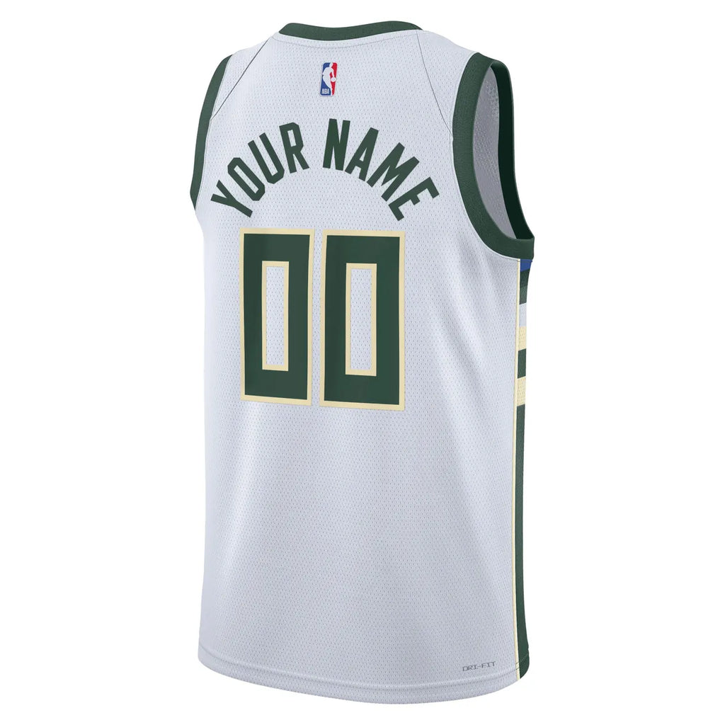 Bucks White Custom Jersey nike - Hình 2