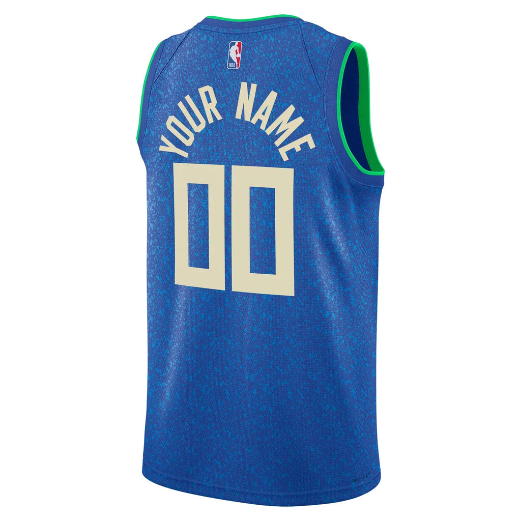 nike Bucks Blue City Jersey - Hình 3