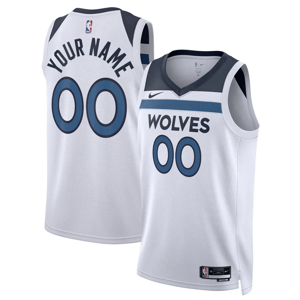 nike Timberwolves White Custom Jersey