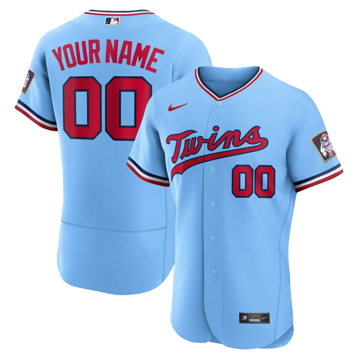 Twins Powder Blue Custom Jersey